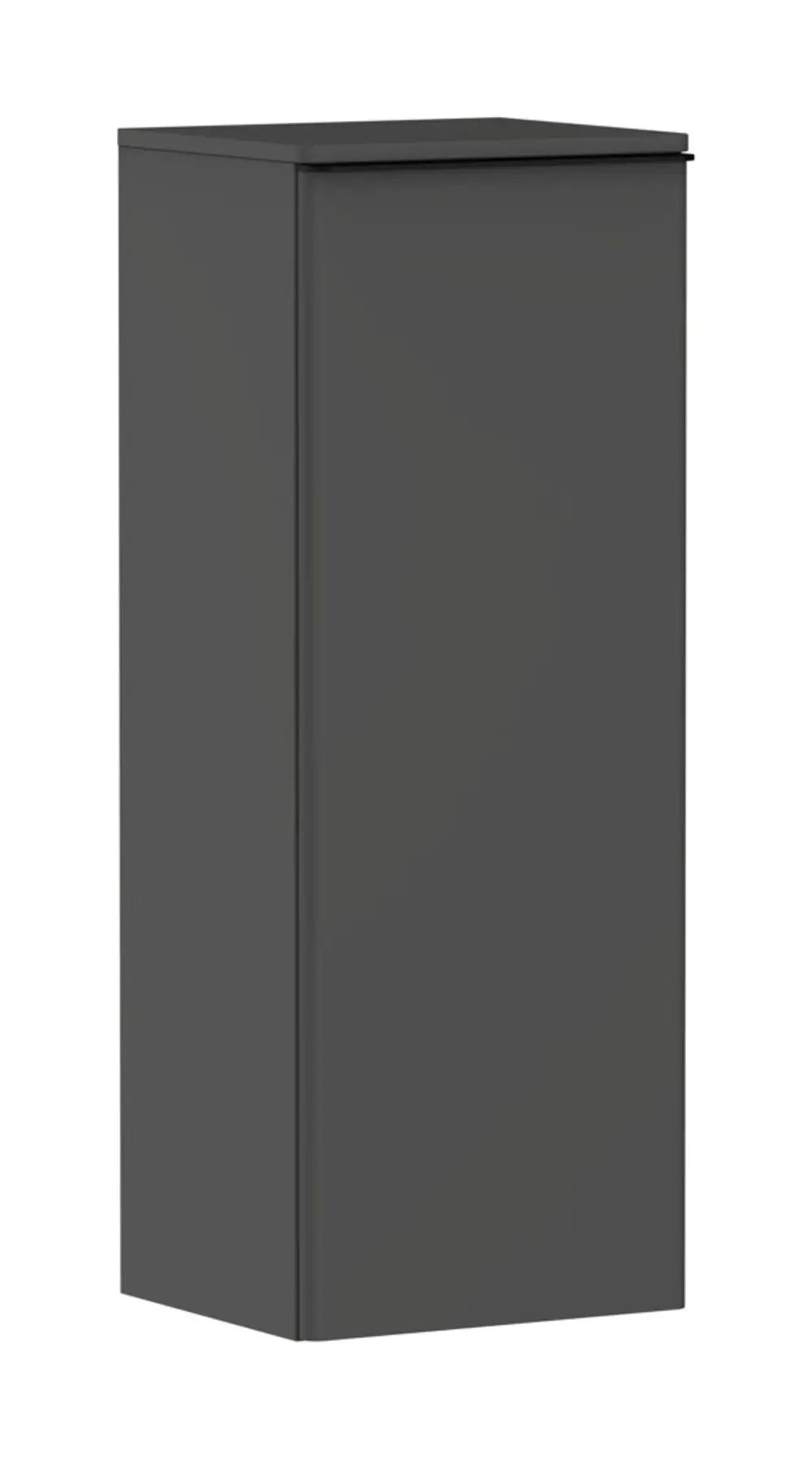 Hansgrohe Schrank in diamantgrau matt, rechteckige Form, mit klaren Kanten und flacher Oberfläche, Türanschlag links, geeignet für Badezimmer oder Wohnräume.